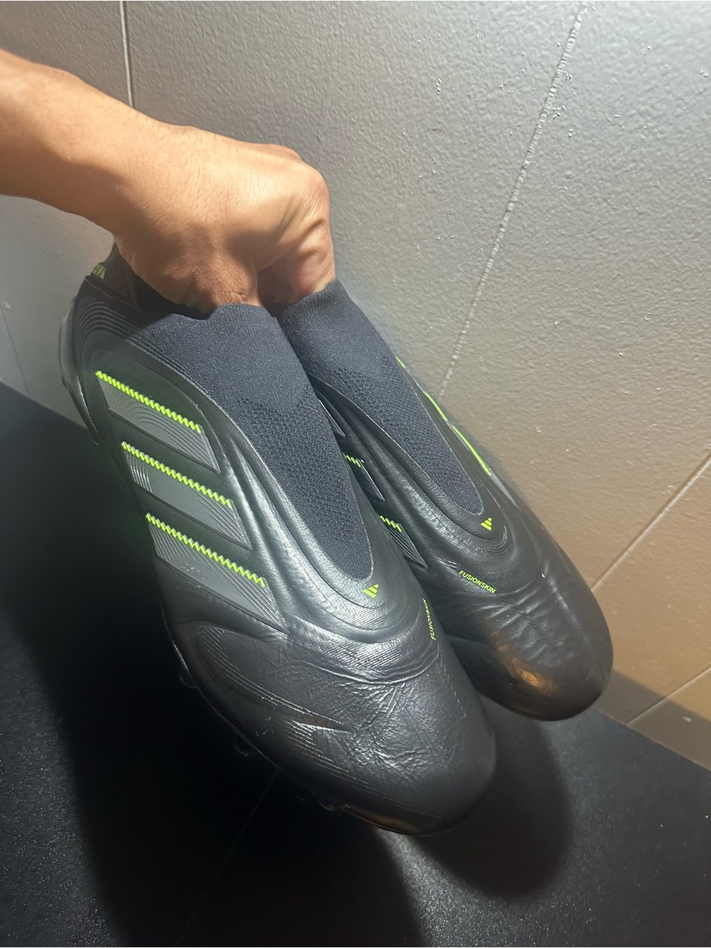 adidas Copa Men's Soccer Cleats - Black with Neon Yellow Accents - Picture 2 of 6
